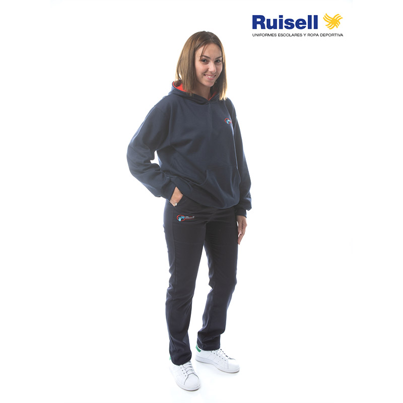 Sudadera capucha de manga larga bordada
